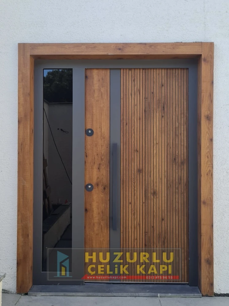 Dış İklim Kompozit ve Compact Lamine Çelik Kapılar KC-0046 Modeli - Huzurlu Kapı